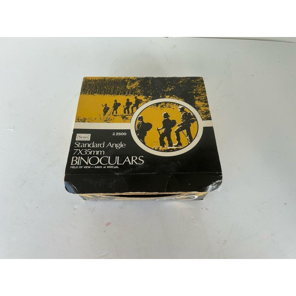 Vintage Sears 7x35 Standard Angle Binoculars 32500 Case Strap Box Manual